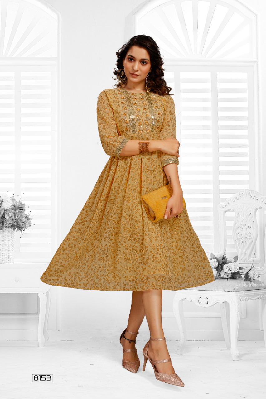 Zulfat 8153 New Regular Wear Georgette Printed Kurti Collection